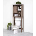 Meuble de rangement pour WC gris avec porte de grange