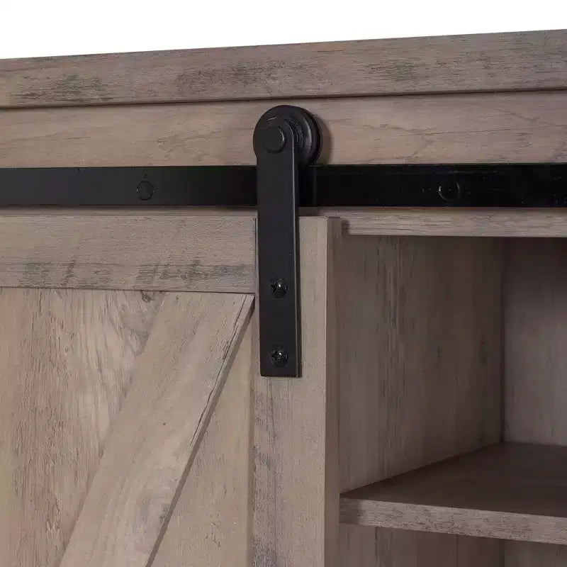 Meuble de rangement pour WC gris avec porte de grange
