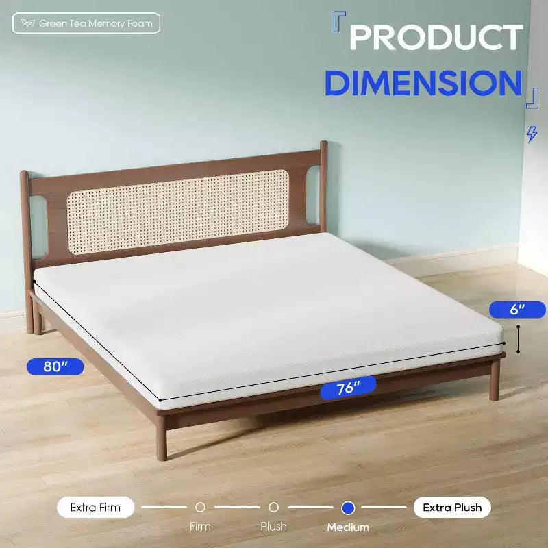 Matelas en mousse à mémoire de forme au thé vert, matelas rafraîchissant infusé de gel