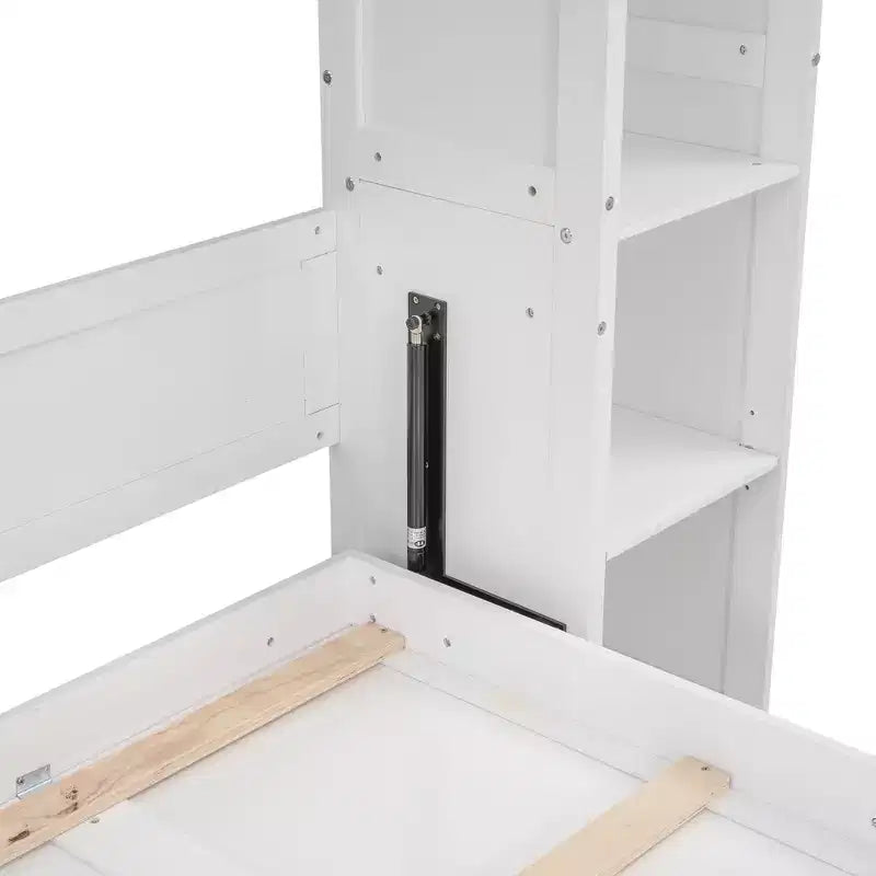 Lit avec étagères de rangement et lumières LED, armoire lit escamotable
