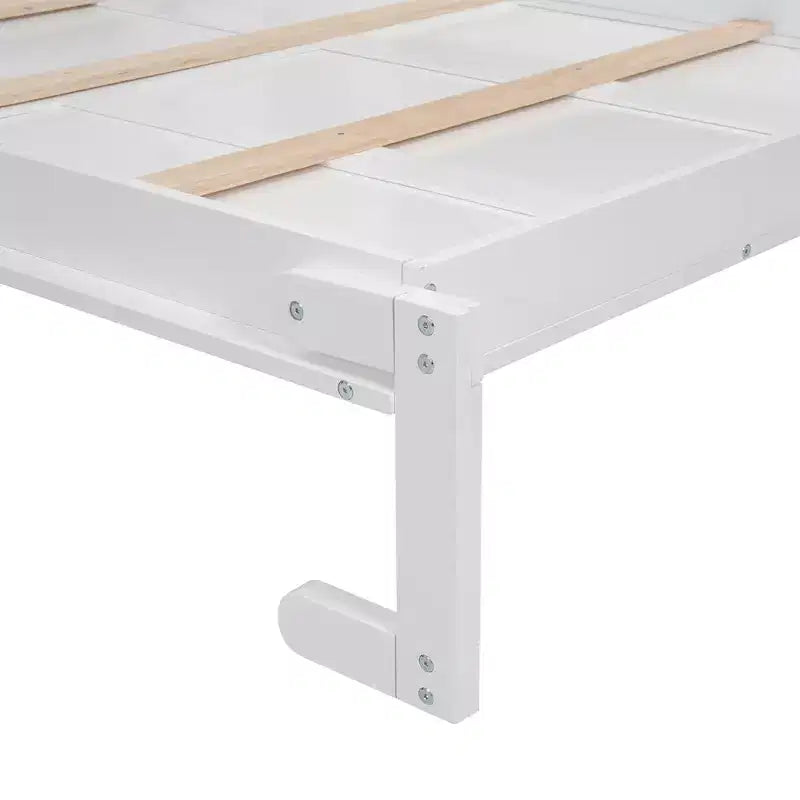 Lit avec étagères de rangement et lumières LED, armoire lit escamotable