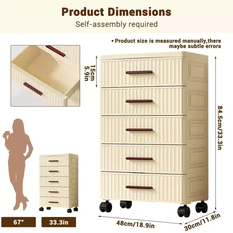 Armoire de rangement multifonctionnelle - Meuble de rangement à tiroirs mobile pour Chambre et Salon