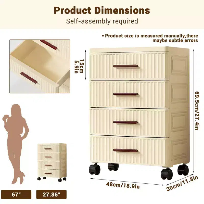 Armoire de rangement multifonctionnelle - Meuble de rangement à tiroirs mobile pour Chambre et Salon