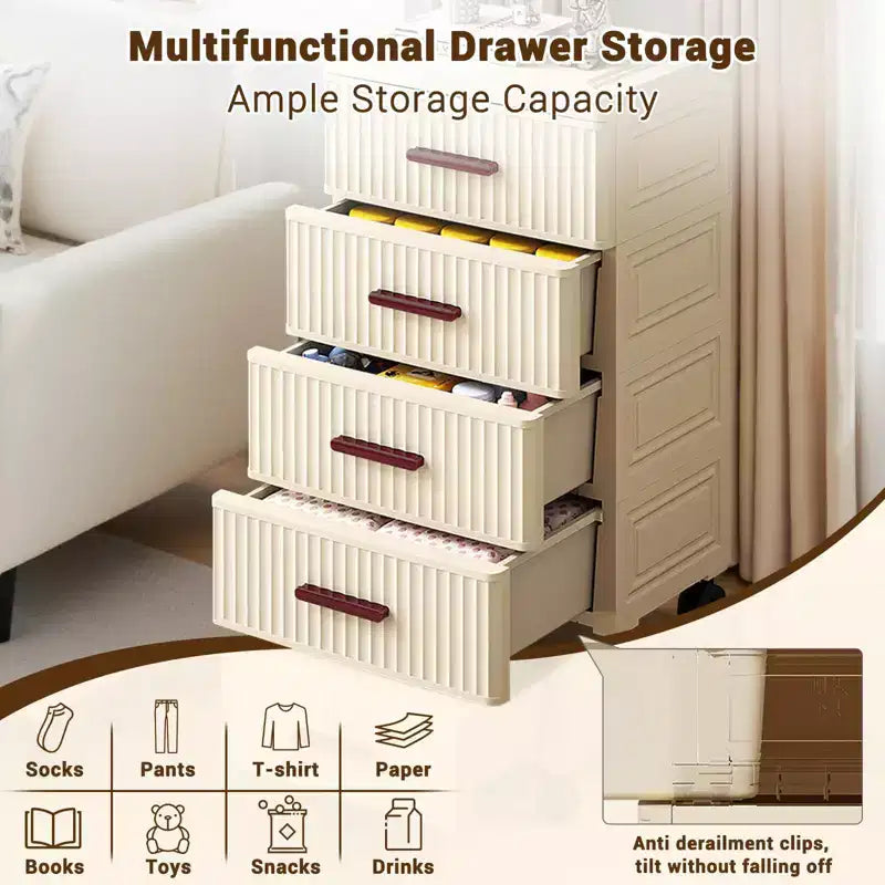 Armoire de rangement multifonctionnelle - Meuble de rangement à tiroirs mobile pour Chambre et Salon