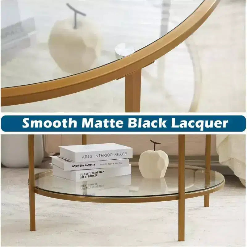 Table basse double ronde en verre
