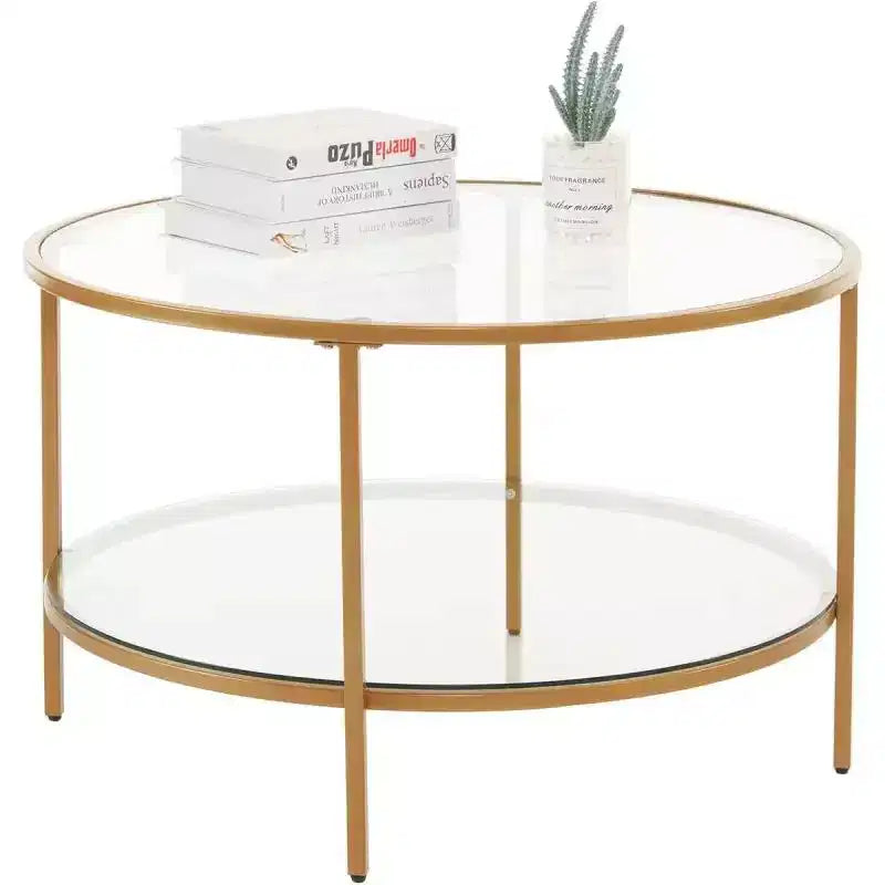 Table basse double ronde en verre