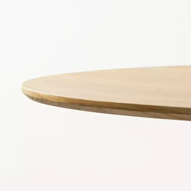 Table à manger ronde Table à piètement central moderne avec base conique cannelée et plateau en bois MDF