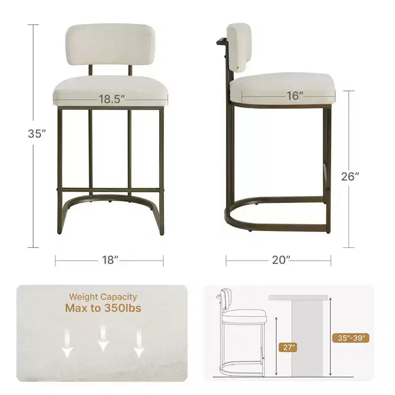 Tabouret de bar avec piètement en laiton