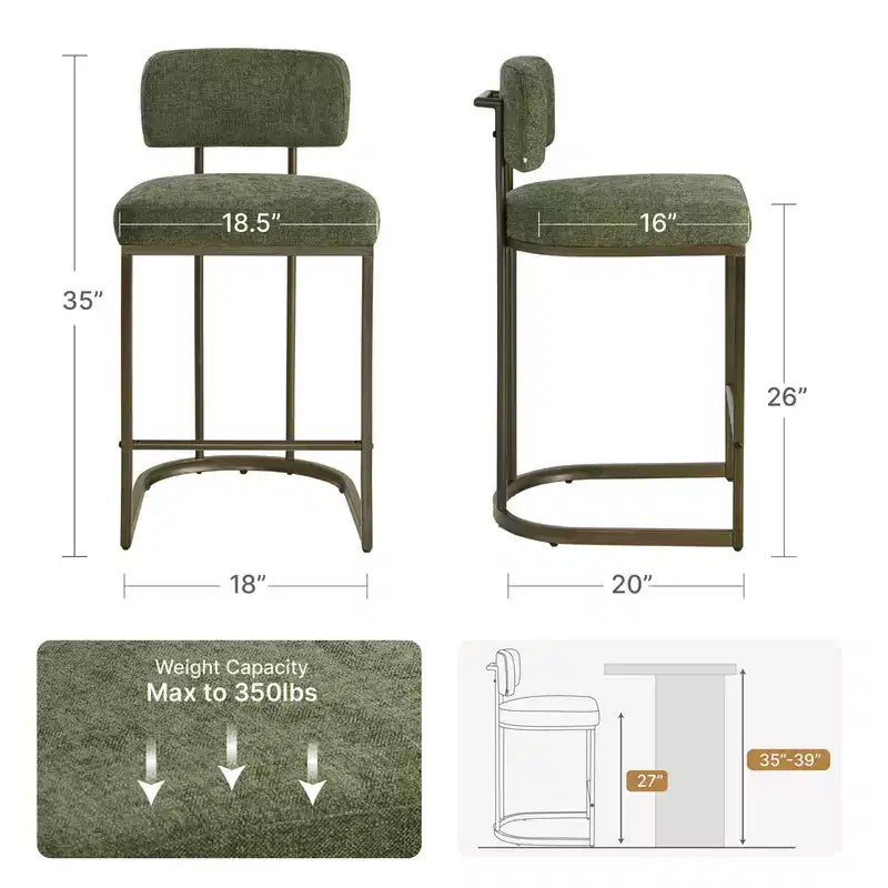 Tabouret de bar avec piètement en laiton