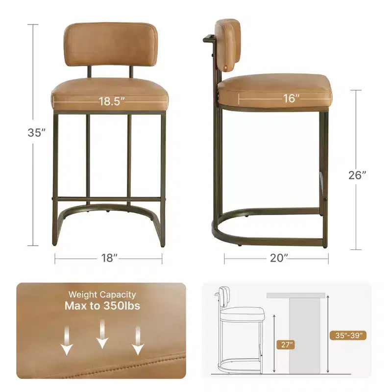Tabouret de bar avec piètement en laiton