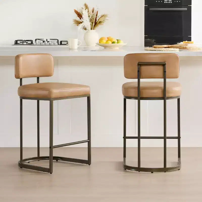 Spruce&Spring 26 Counter Bar Stool with Brass Base
