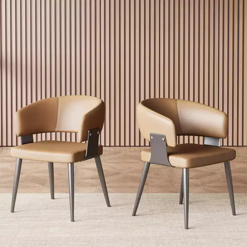 Gaoyangjiaju 18.89 Inch Leather Dining Chair with Metal Frame High Density Foam