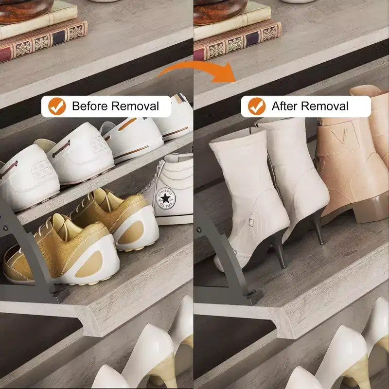 Meuble à chaussures avec tiroirs basculants, Organisateur de chaussures avec étagère réglable, Rangement de chaussures dissimulé