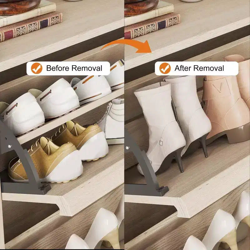 Meuble à chaussures avec tiroirs basculants, Organisateur de chaussures avec étagère réglable, Rangement de chaussures dissimulé