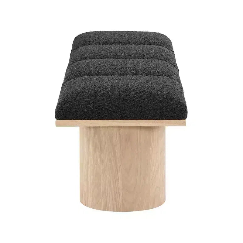 Banc en tissu bouclé noir