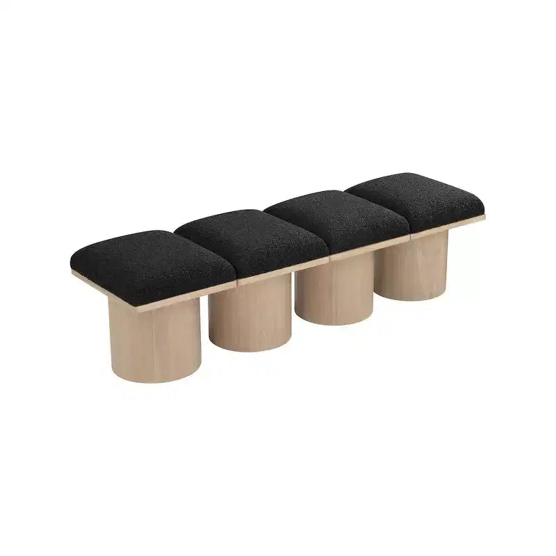 Banc en tissu bouclé noir