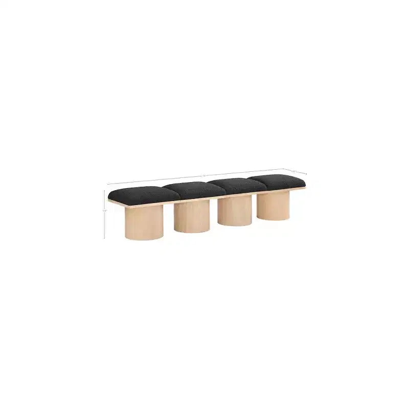 Banc en tissu bouclé noir