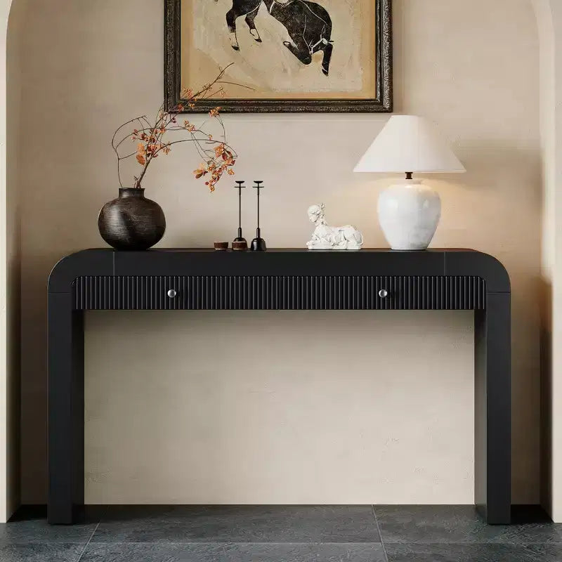 GDFStudio Daniel 54 Entryway Console Table with Fluted Drawer and Curved Corners