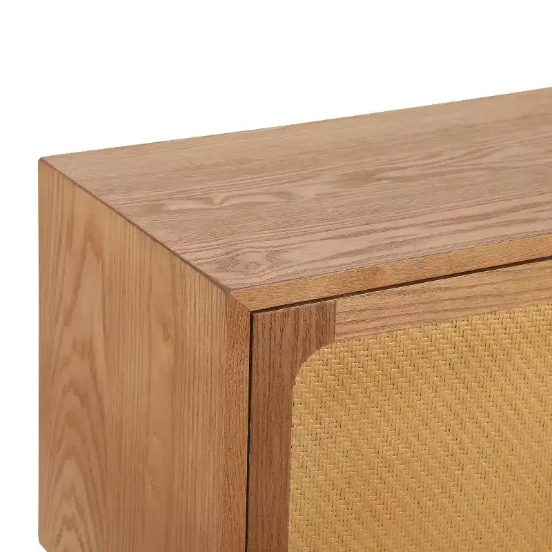 Table de chevet en rotin avec compartiment rotatif, table d'appoint, bout de canapé
