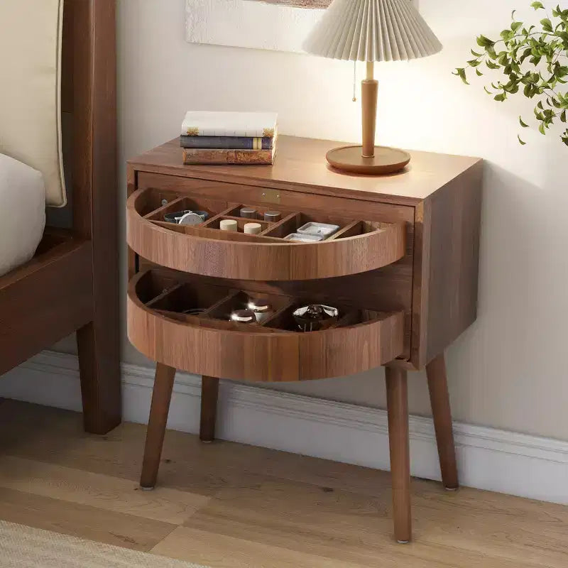 Table de chevet en rotin avec compartiment rotatif, table d'appoint, bout de canapé