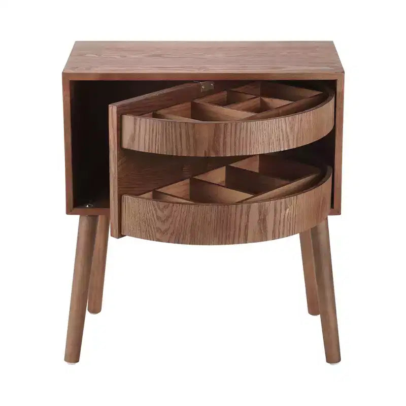 Table de chevet en rotin avec compartiment rotatif, table d'appoint, bout de canapé