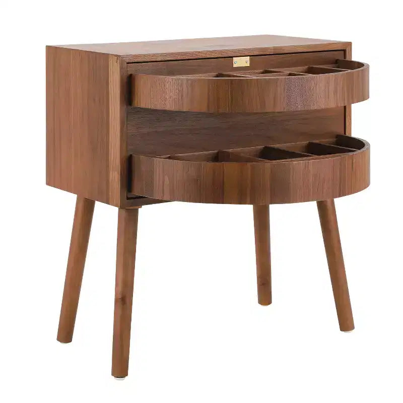 Table de chevet en rotin avec compartiment rotatif, table d'appoint, bout de canapé