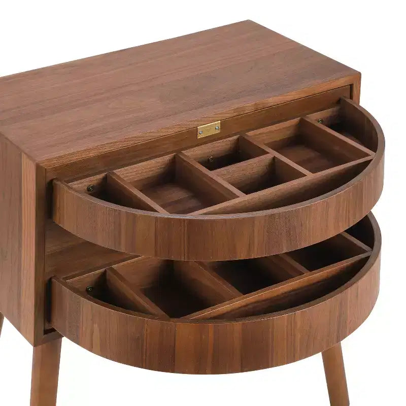 Table de chevet en rotin avec compartiment rotatif, table d'appoint, bout de canapé