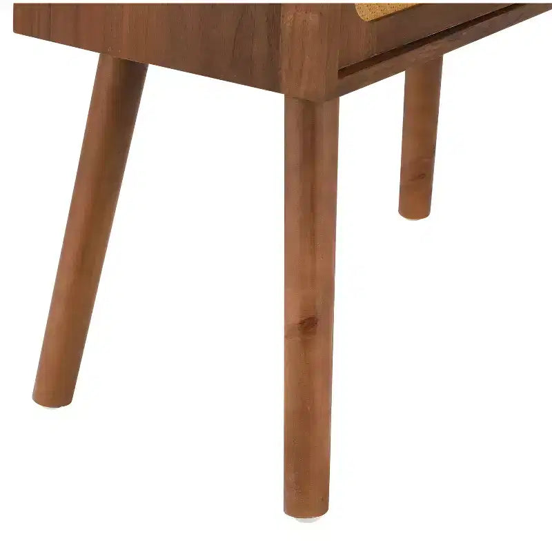 Table de chevet en rotin avec compartiment rotatif, table d'appoint, bout de canapé