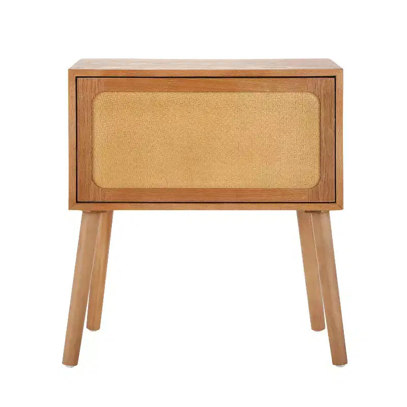 Table de chevet en rotin avec compartiment rotatif, table d'appoint, bout de canapé