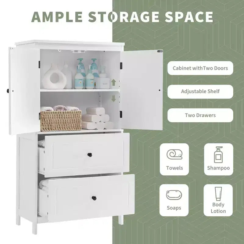 Meuble de rangement de salle de bain autoportant, Meuble de rangement polyvalent