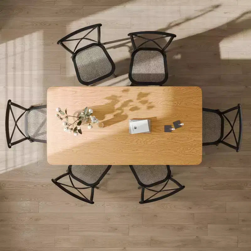 Table de salle à manger ovale en bois, moderne, de style ferme