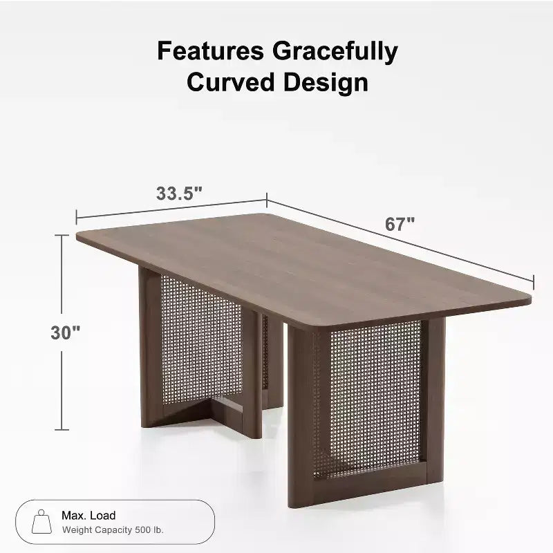 Table de salle à manger ovale en bois, moderne, de style ferme