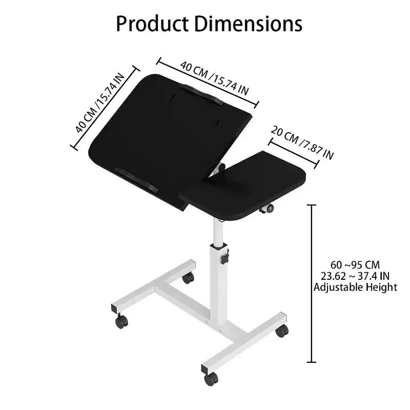 Bureau debout, bureau portable mobile, table de lit réglable