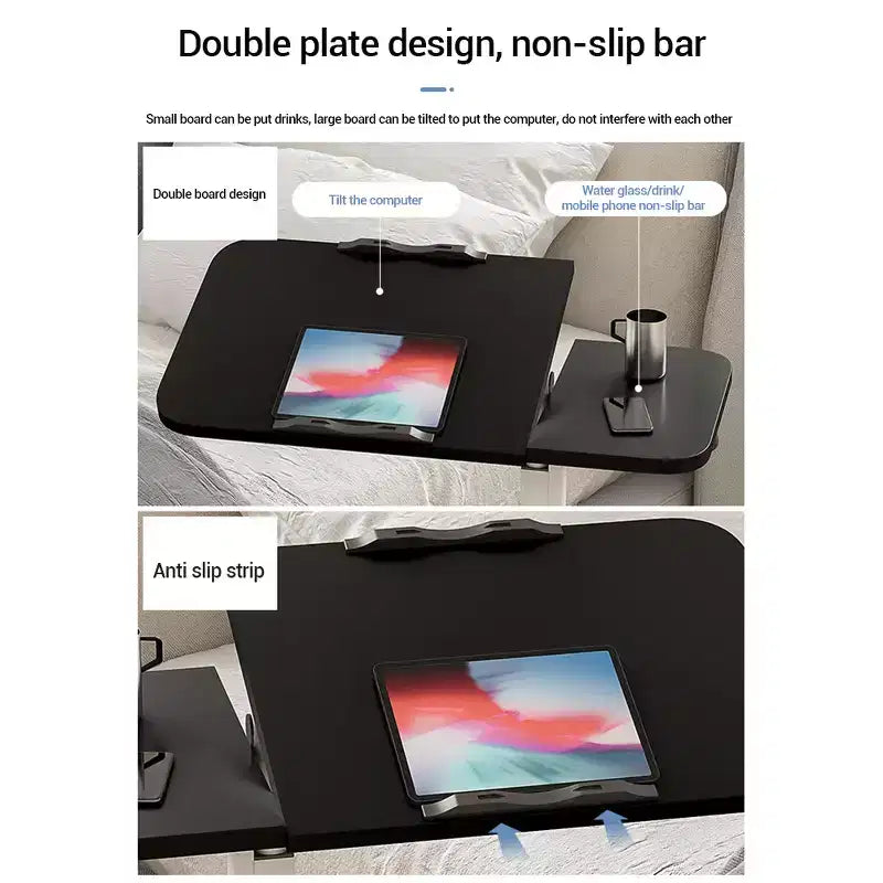 Bureau debout, bureau portable mobile, table de lit réglable
