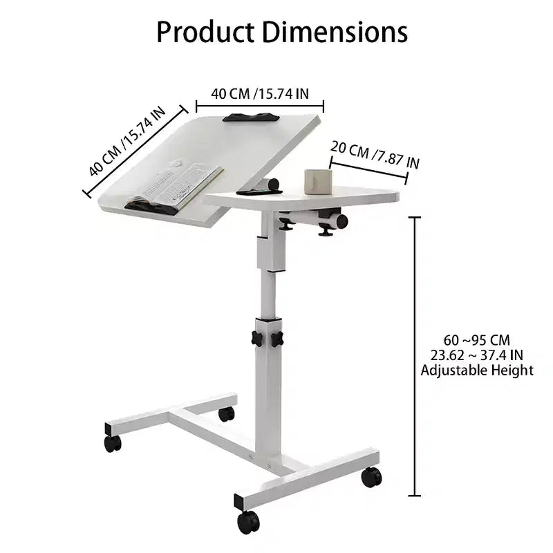 Bureau debout, bureau portable mobile, table de lit réglable