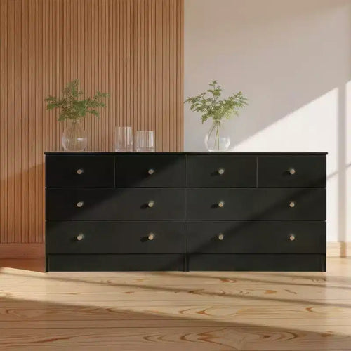 Commode 4 tiroirs rose en panneaux de particules