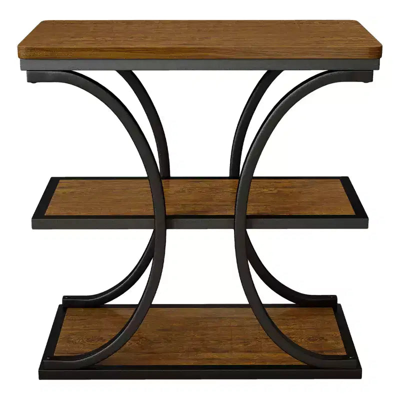 Table d'appoint étroite à 3 niveaux robuste, style industriel, pour canapé
