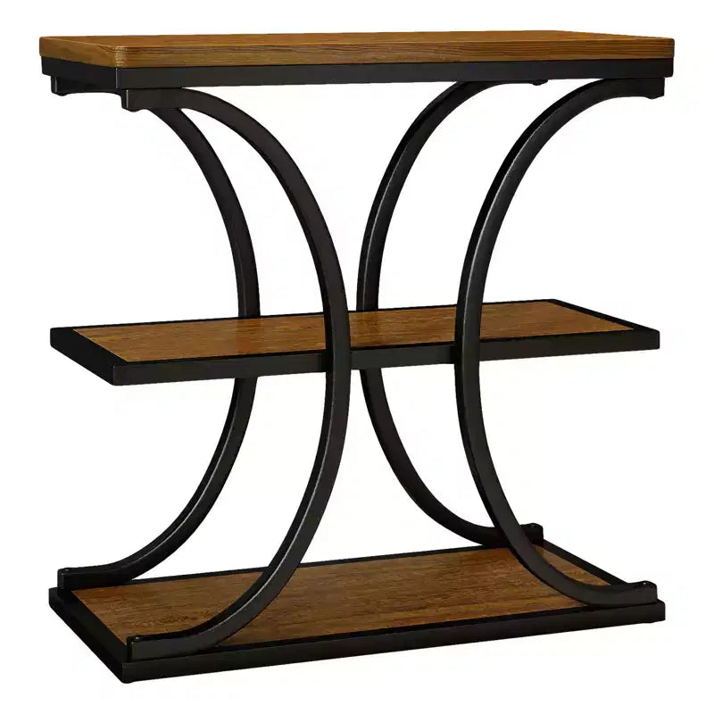 Table d'appoint étroite à 3 niveaux robuste, style industriel, pour canapé