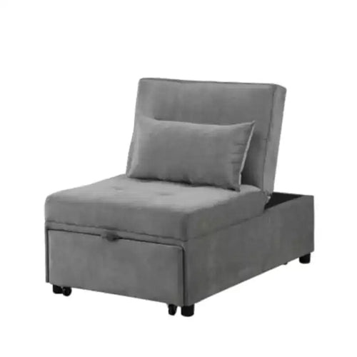 GustoWave 4 in 1 Adjustable Bed Stool Sofa Chair, Modern Sleeper Sofa Guest Bed with Adjustable Backrest, Sleeper Sofa Guest Bed, Gray