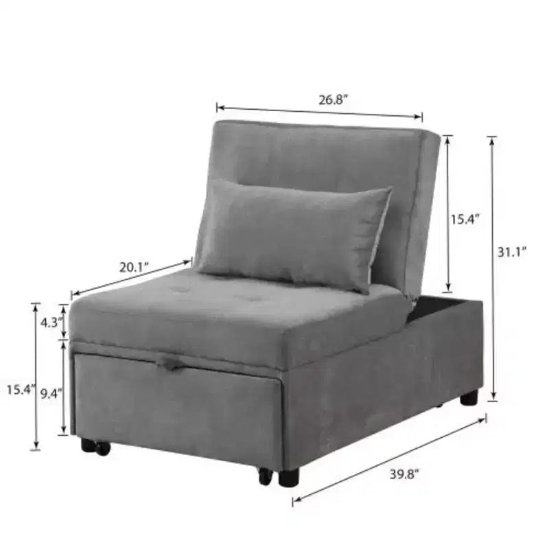 Canapé convertible 4 en 1, chaise de canapé-lit réglable, lit d'appoint moderne