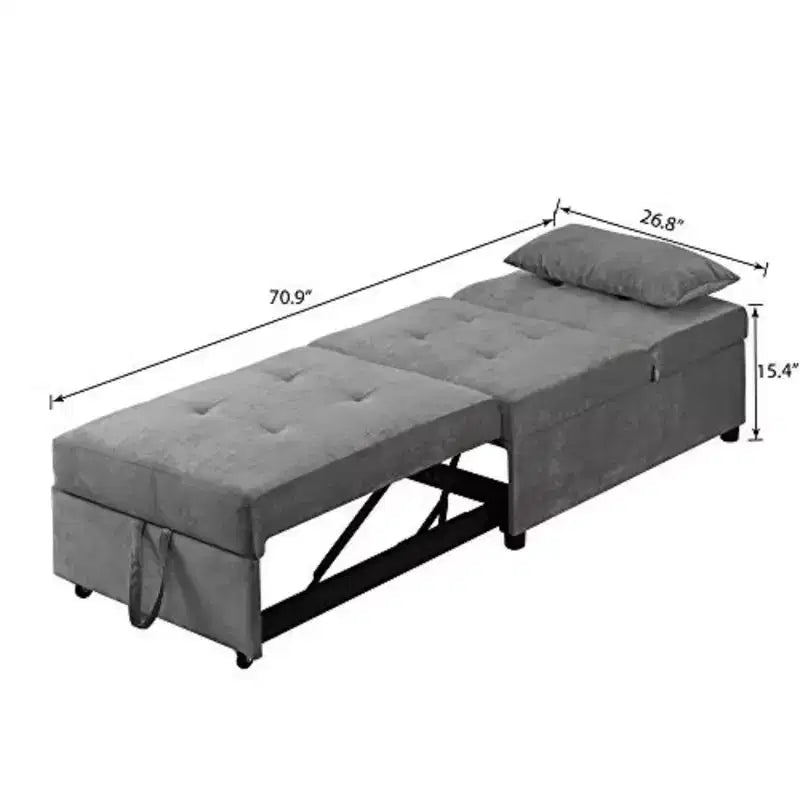 Canapé convertible 4 en 1, chaise de canapé-lit réglable, lit d'appoint moderne