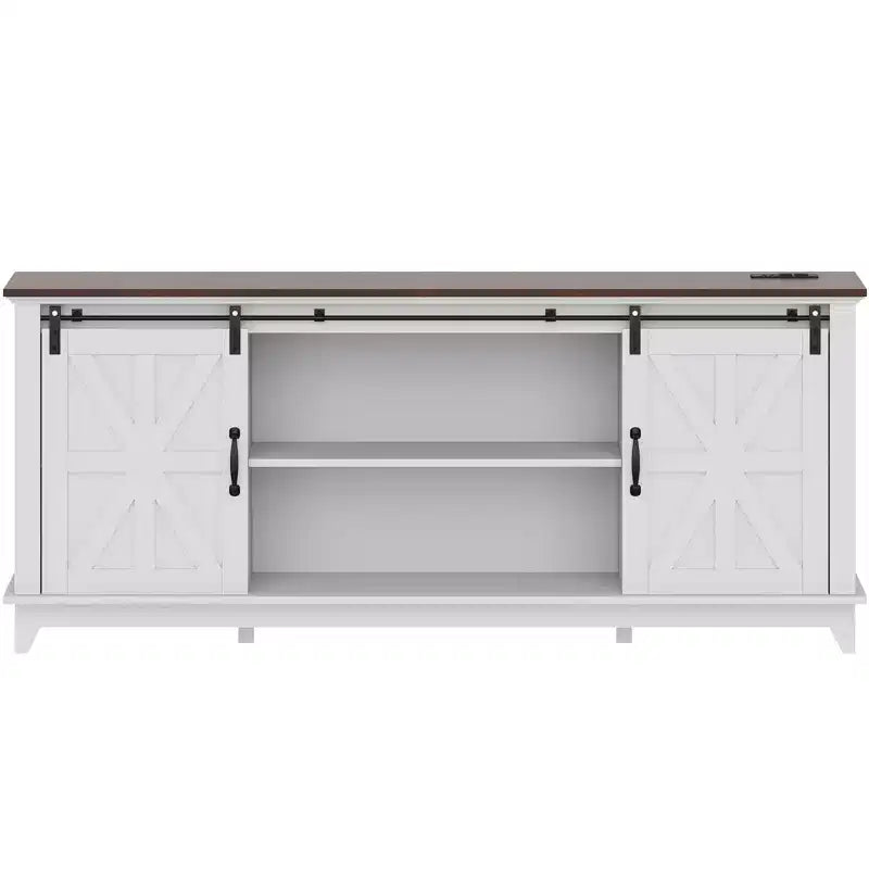 Meuble TV moderne en bois avec portes coulissantes de style grange
