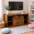 Meuble TV de style ferme avec porte coulissante de grange et rangements