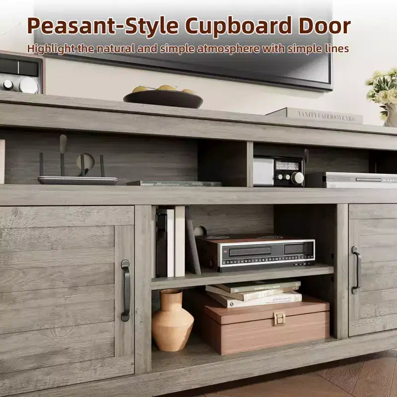 Meuble TV moderne en bois avec console multimédia et centre de divertissement