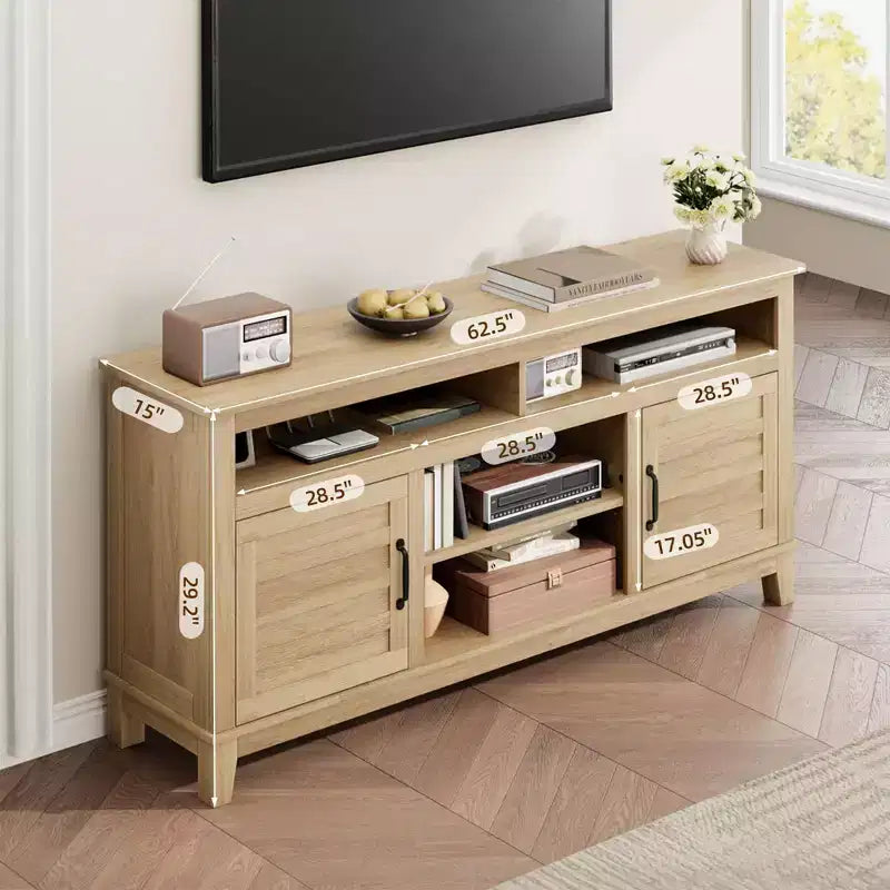 Meuble TV moderne en bois avec console multimédia et centre de divertissement