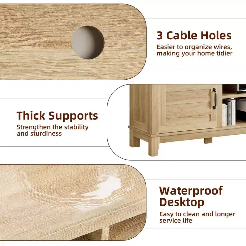 Meuble TV moderne en bois avec console multimédia et centre de divertissement