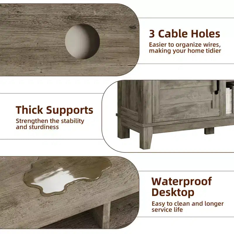 Meuble TV moderne en bois avec console multimédia et centre de divertissement