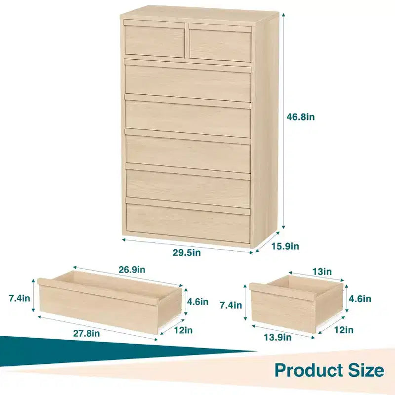 Commode à 5 tiroirs Grande commode avec grand espace de rangement, commode de rangement moderne