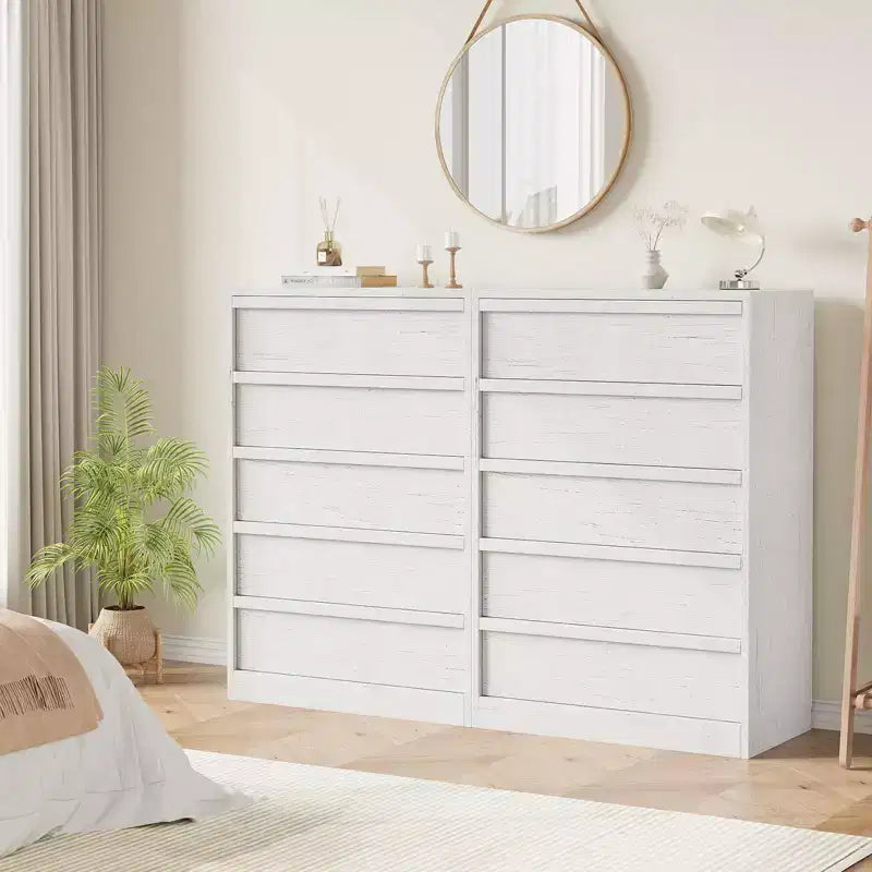 Commode à 5 tiroirs Grande commode avec grand espace de rangement, commode de rangement moderne