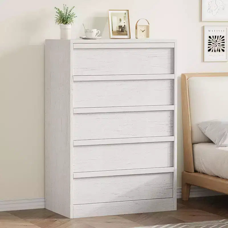 Commode à 5 tiroirs Grande commode avec grand espace de rangement, commode de rangement moderne